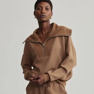 Varley Catherine Half Zip Sweat Golden Bronze Size m NWOT